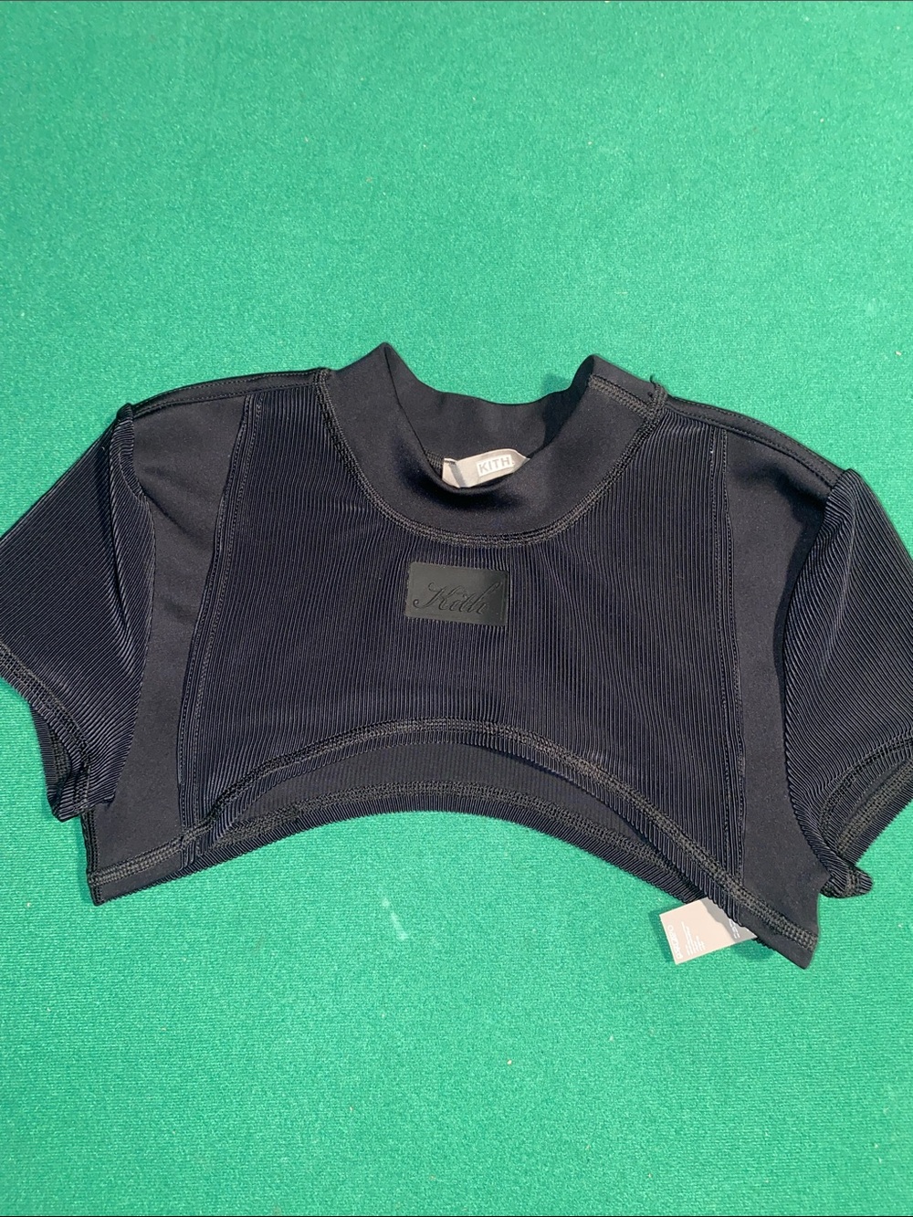 Kith  Women’s Black Ribbed Short Sleeve Crop Top